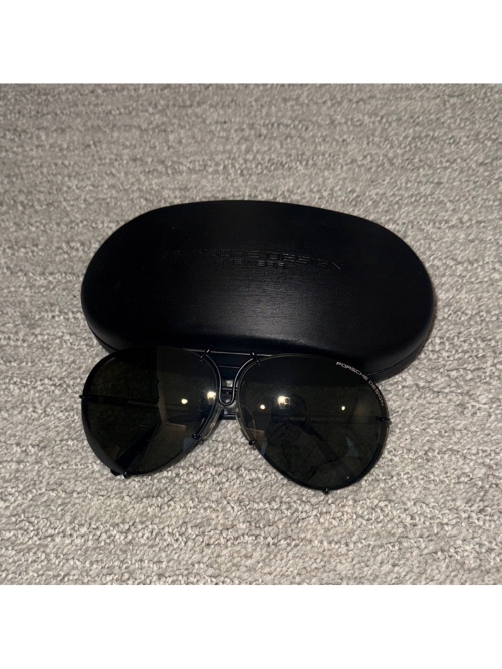 Porsche Design Aviator Sunglasses in Black with Dark Lenses